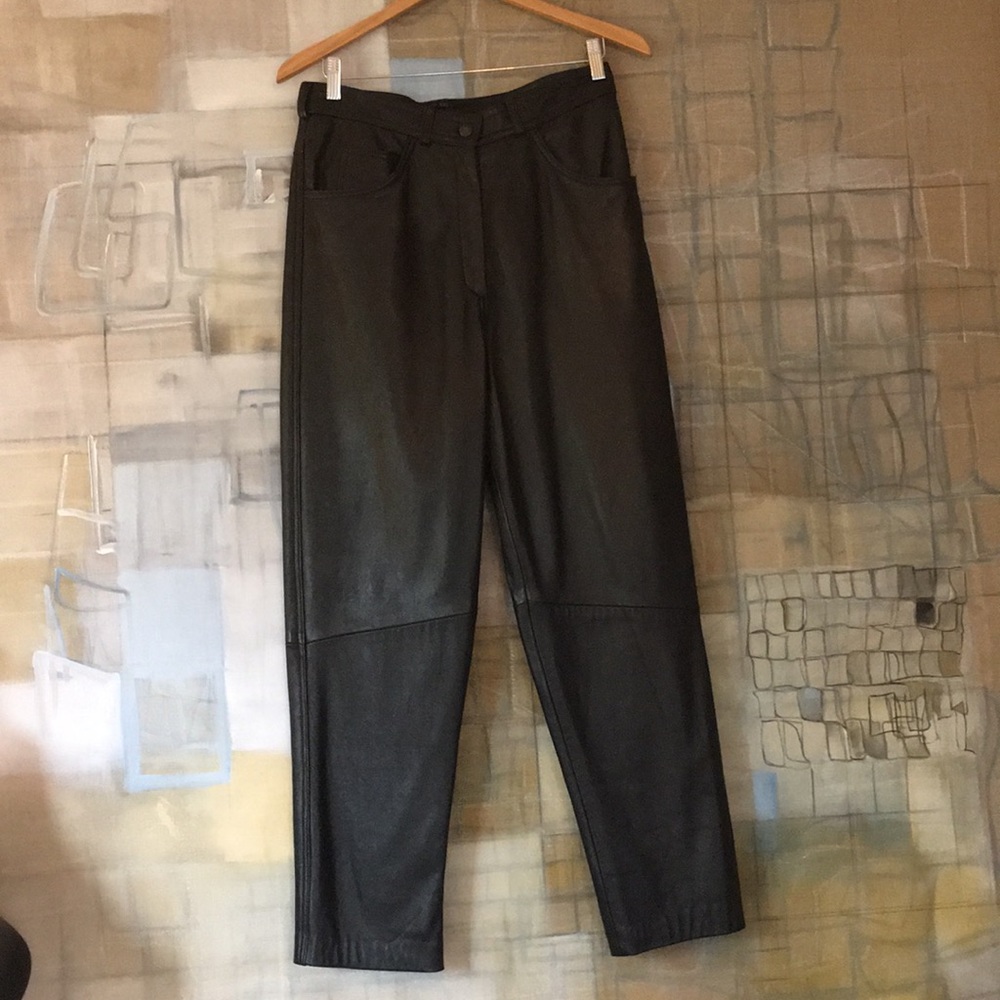 Vintage Arrow Leathercare  Black Leather Pants